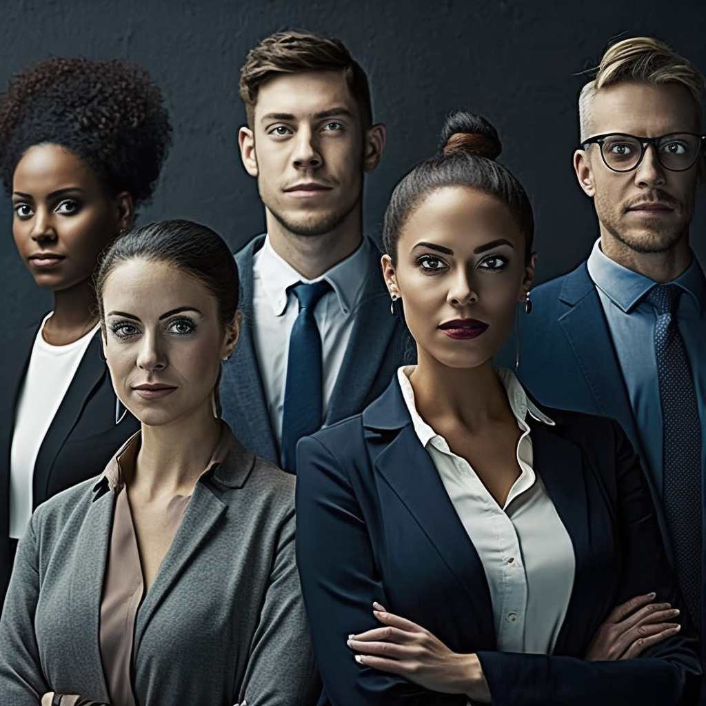 **group of diversed employees working in corporate** - Upscaled by (fast)