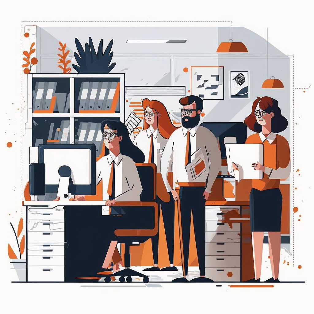 **group of employee in daily office operations** - Upscaled by (fast)