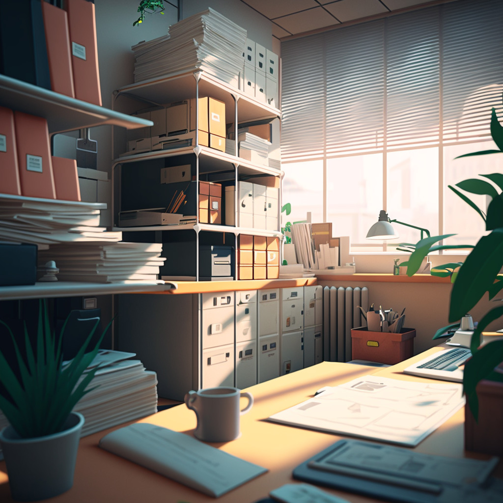 **office environment** - Upscaled by (fast)