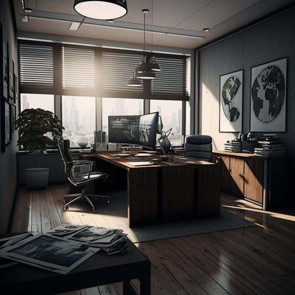 **office environment** - Upscaled by (fast)