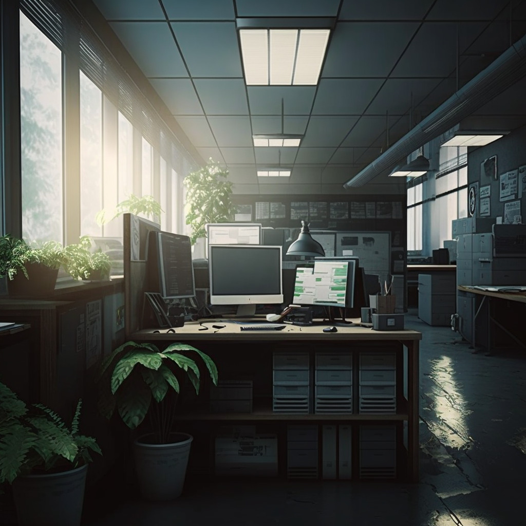 **office environment** - Upscaled by (fast)