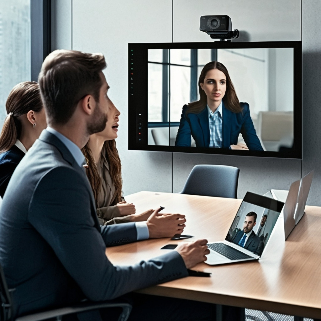 **virtual business client meeting** - Upscaled by (fast)